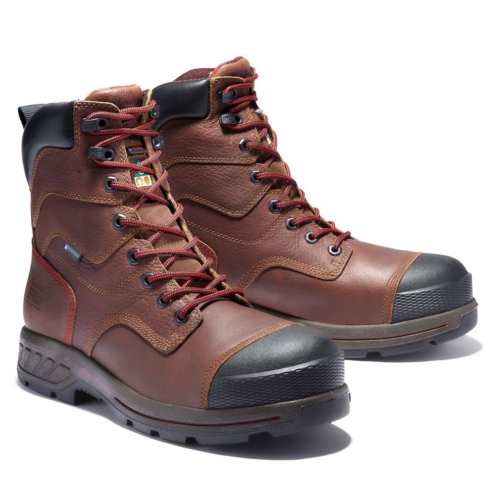 Timberland Mens Work Boots PRO® Endurance HD 8\" Comp Toe - Brown/Black - India CP3467125